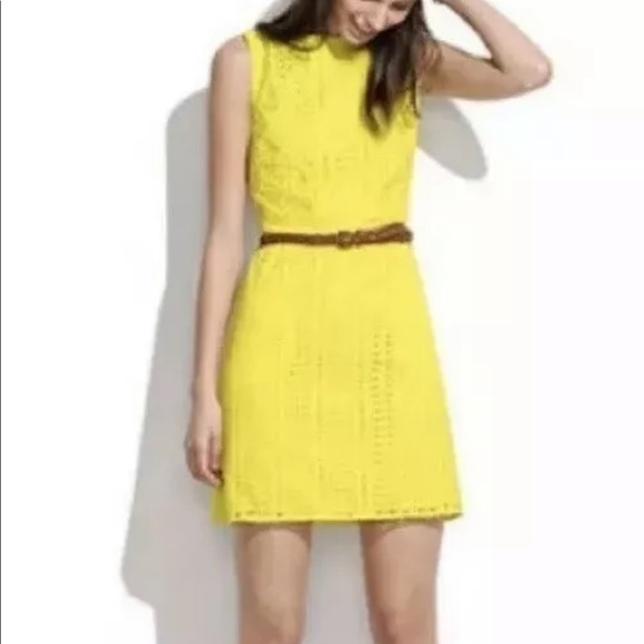 Madewell Dresses & Skirts - Madewell Yellow Eyelet Cotton Dress Size 0